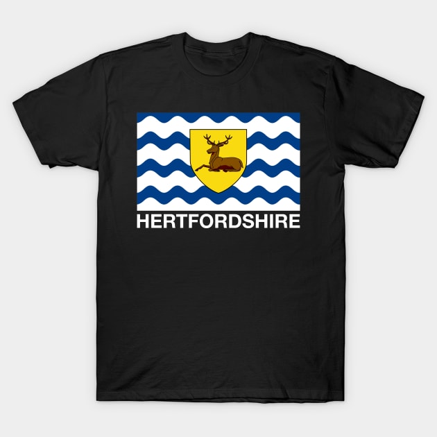 Hertfordshire County Flag - England T-Shirt by CityNoir